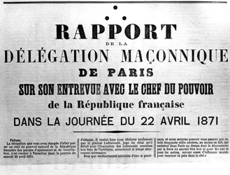 パリコミューンのフランスの政治ポスターからのDelagation Maconnique