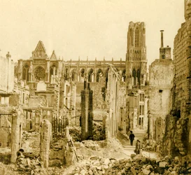 ランス大聖堂、フランス北部ランス、c1914-c1918