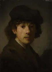 若い男としてレンブラント1606-1669。