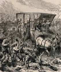 1878年頃の戦場から負傷したロシア兵を救う