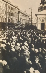 トヴェルスカヤ、モスクワ、ロシア、c1905-c1917の革命的な群衆