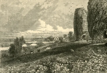 Rhuddlan Castle and Marshes、1898年。