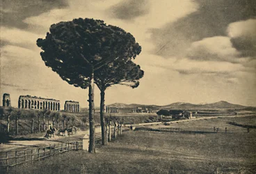 ローマ-Neio Appian Way-クラウディウスの水路の遺跡。アルバンヒルズ、1910