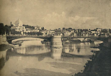 ローマ-ガリバディ橋、1910年。