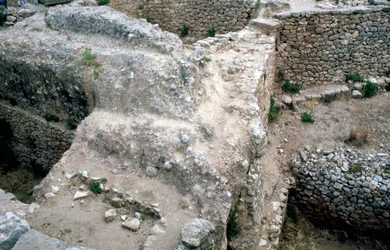 ミケーネの先史時代のギリシャの都市の遺跡
