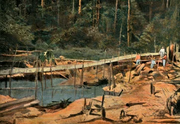 サンテリー。 Le Schluss Rigole Pour LOr、The Sluice、Prospecting for Gold、1900。