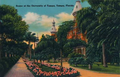 タンパ大学、フロリダ州タンパ、c1940年代のシーン