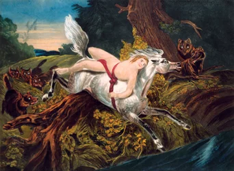 バイロンの詩「マゼッパ」の場面、1820 年頃。