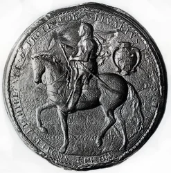 17世紀、馬に乗ったオリバークロムウェルによる保護領のシール、1899年