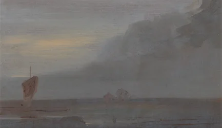 Seapiece with Boats: イブニング、Seascape with Boats, Evening, ca. 1815年。
