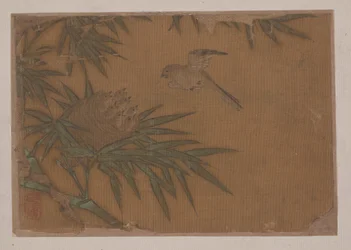 竹の巣にいる七羽の鳥。