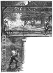 サウスダラムソルトワークスで塩をシャベルで掘る、1884年