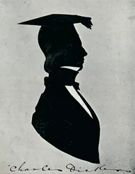 チャールズディケンズのシルエットの肖像画、c1840年代、1910年