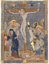 ミサエルから切り取られた単一のミニチュア：十字架、c。 1385-1390。