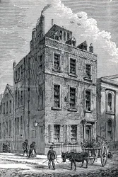 アイザックニュートンズ邸、オレンジとセントマーチンズストリートの角、ロンドン、c1880