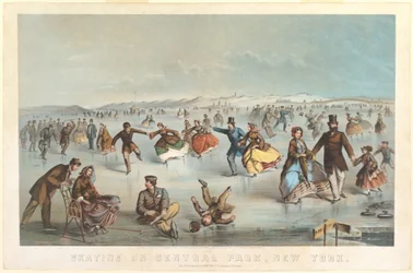 1861年、ニューヨークのセントラルパークでスケート。