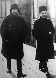 ソ連の指導者ヨシフ・スターリンとセルゲイ・キーロフ、モスクワ、ソ連、1928