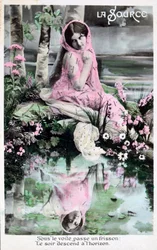 春、ヴィンテージのフランスのポストカード、c1900