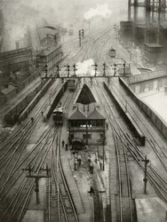 セントパンクラス。ロンドン、ミッドランド、スコットランド鉄道の終点、1935年。