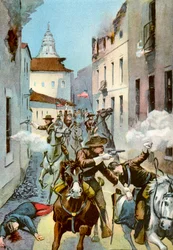 サンチャゴ、キューバでのストリートファイト、米英戦争、1898
