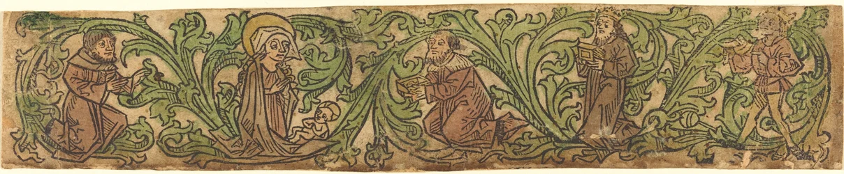 ボーダーに設定されたマギの崇拝、c。 1480年。