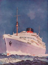 ユニオンキャッスルライナースターリング城の魅力的なカラーリング、1937