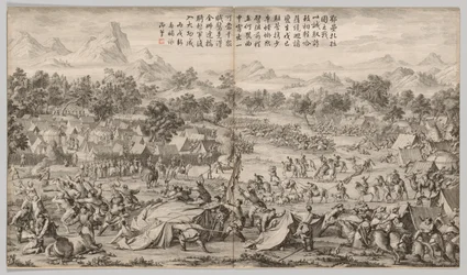 Elei Zhalatuでの戦い：反逆の叫びの戦いのシーンから... c。 1765-1774。