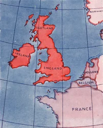 1935年の真夏の正午にイギリス諸島とフランス、ベルギー、オランダ
