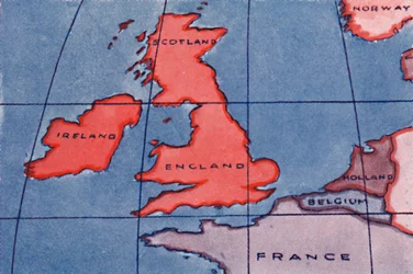 1935年春または秋の正午のイギリス諸島と北ヨーロッパ