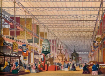 1851年の大展覧会のイギリスの身廊、クリスタルパレス、c1854