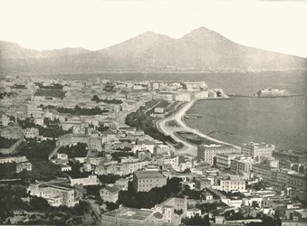 市、湾とベスビオ、ナポリ、イタリア、1895年。