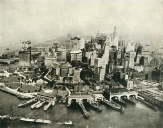 上空から見たニューヨーク市、1936年。