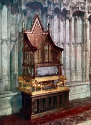 スクーンの石を収めた戴冠式の椅子、ウェストミンスター寺院、ロンドン、1937年