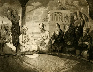 1816年にイギリス艦隊が到着したときにアルジェのDeyが彼の評議会に相談した。