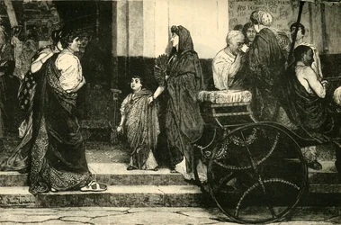 ローマ劇場の入り口、1890年。