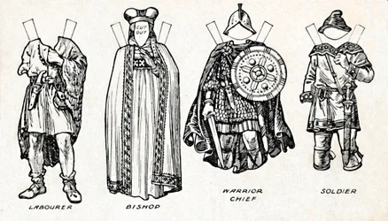 英国の衣装のギャラリー：アングロサクソン時代の人々の服装、c1934