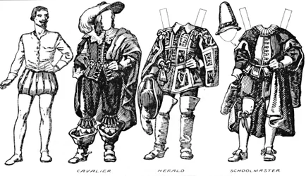 歴史的衣装のギャラリー：キャバリアとラウンドヘッドのドレス、c1934