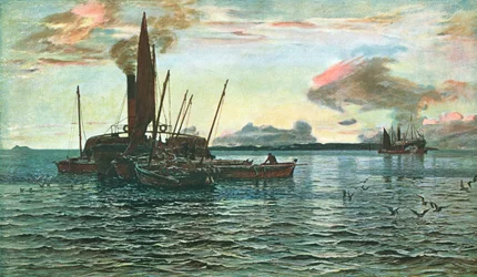 ロックファインの海でのニシンの市場、アーガイル、1884年、c1902。
