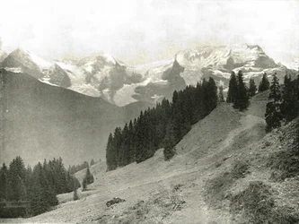 ユングフラウとその近郊のスイス、1895年。
