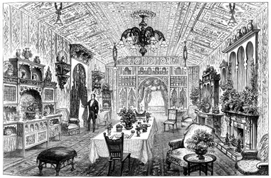 1887年、ウェストミッドランズ、バーミンガム、タウンホールのランチョンルーム