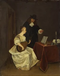 音楽レッスン、c。 1670年。
