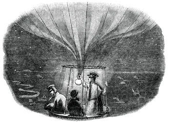 夜、1836年、1886年にリエージュを通過するナッソー風船