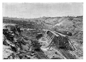 建設中のパナマ運河、c1890