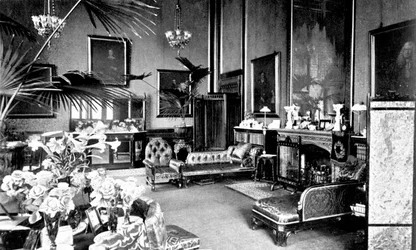 スピーカーハウスの赤い応接室、ウェストミンスター宮殿、ロンドン、c1905