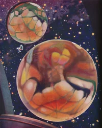 赤い惑星は現代の望遠鏡、c1935を通して勉強しました