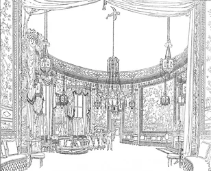 サルーン、1820年頃。NashsIllustrations、1939より