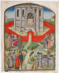 エルサレムの神殿、Postilla Litteralis Literal Commentary ...、1450-75。