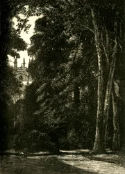 マートンの塔、庭園、1898年。