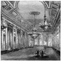 1891年ロンドン、ウィリスルームズのボールルーム