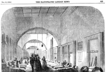 クリミア戦争中のスクタリの兵舎病院, 1854年